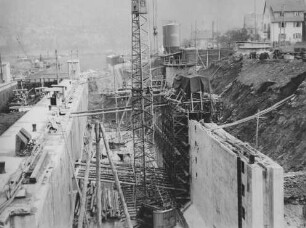 Baustelle der zweiten Schleuse Hirschhorn/Neckar
