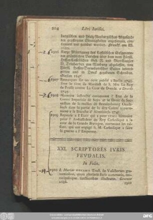 XXI. Scriptores Iuris Feudalis.