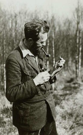 Rudolf Zimmermann mit Schlange