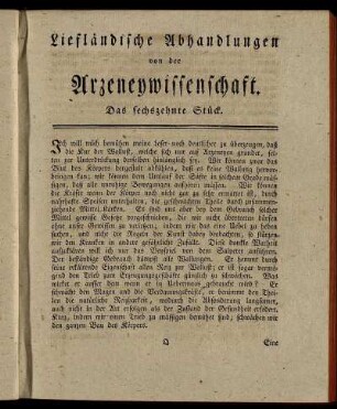 Das sechszehnte Stück. - Das zwanzigste Stück.