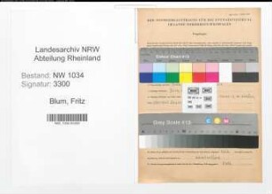 Entnazifizierung Fritz Blum , geb. 06.04.1915 (Major)
