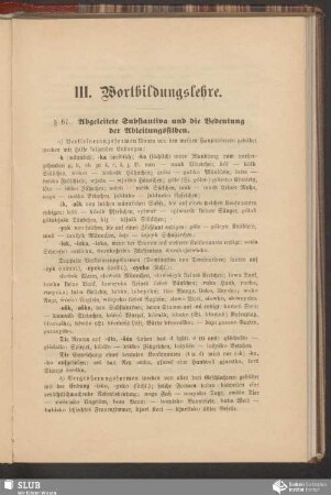 III. Wortbildungslehre