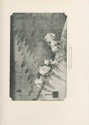 Japonais au milieu d'une bourraque. (D'apres`une gravure en couleurs de Hiroshighé.)