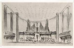 Rosengarten, Mannheim Restaurant im Musensaal: Skizze Orgel