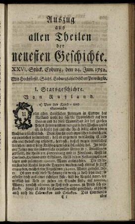XXVI. Stück. Coburg, den 24. Jun. 1752.