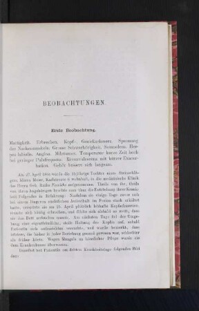 Erste Beobachtung.
