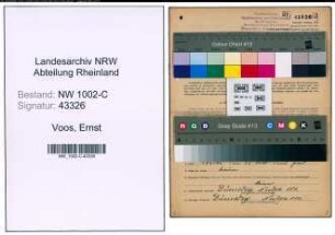 Entnazifizierung Ernst Voos, geb. 21.10.1880 (Vertreter)