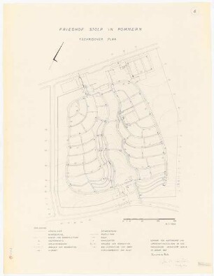 Friedhof Stolp: Technischer Plan 1:1000