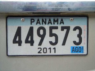 Autokennzeichen : Autokennzeichen an einem PKW, in der Nähe von Panama-City aufgenommen am 10. September 2011