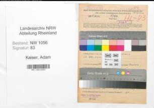 Entnazifizierung Adam Kaiser , geb. 06.11.1894 (Angestellter)