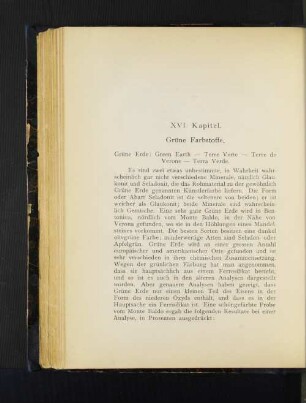 XVI Kapitel. Grüne Farbstoffe.