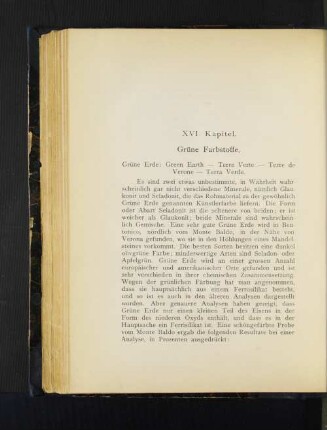 XVI Kapitel. Grüne Farbstoffe.