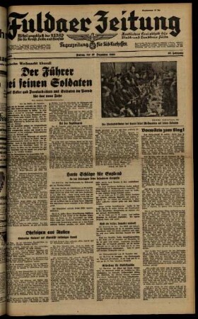 Ausgabe vom Freitag, den 27. Dezember 1940.