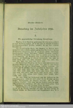 Fünfter Abschnitt. Annaberg im Jubeljahre 1896