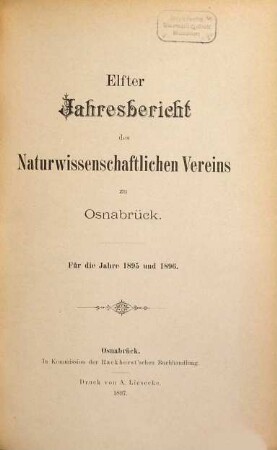 Jahresbericht : für die Jahre ... 11. 1895/96. - 1897