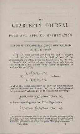 The first hypoabelian group generalized.