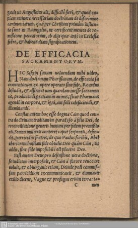 De Efficacia Sacramentorum