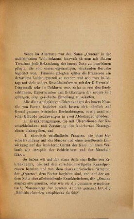 Ueber "Ozaena simplex sive genuina" (Rhinitis chronica, atrophicans foetida) mit besonderer Berücksichtigung der Aetiologie und der Entstehung des Foetor : Inaug. Diss.