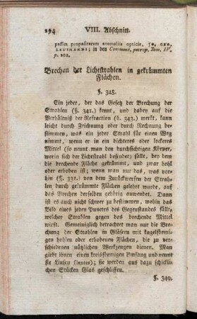 Brechen der Lichtstrahlen in gekrümmten Flächen