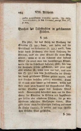 Brechen der Lichtstrahlen in gekrümmten Flächen