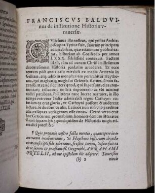Franciscus Balduinus de institutione Historiae universae