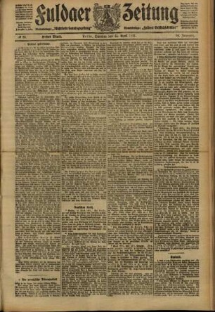 Erste Ausgabe vom Dienstag, den 11. April 1911.