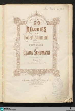 30 mélodies de Robert Schumann