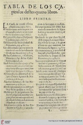 Tabla de los capitulos destos quatro libros