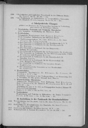 c) Schulpraktische Übungen