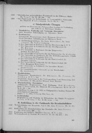 c) Schulpraktische Übungen