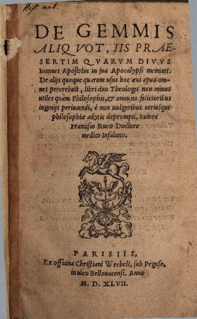 De gemmis aliquot