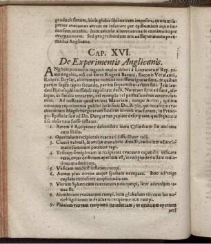 Cap. XVI. De Experimentis Anglicanis.