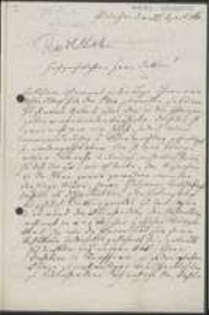 Brief von Ludwig Radlkofer an Unbekannt