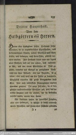 Dritter Haupttheil. Von den Halbgöttern oder Heroen