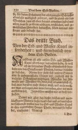 Das dritte Buch. Von der Erd- und Wasser-Kugel insonderheit : ...