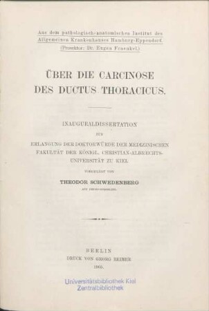 Über die Carcinose des Ductus Thoracicus