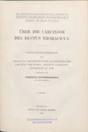 Über die Carcinose des Ductus Thoracicus