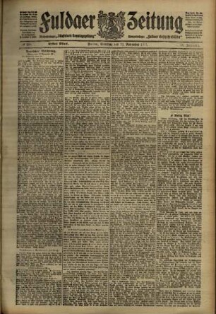 Erste Ausgabe vom Samstag, den 11. November 1911.