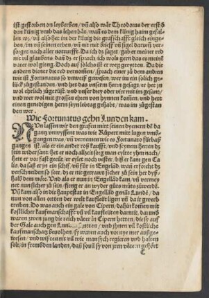 Wie Fortunatus gehn Lunden kam.