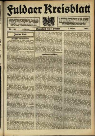 Zweite Ausgabe vom Samstag, den 08. Oktober 1910.