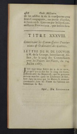 Titre XXXVIII.