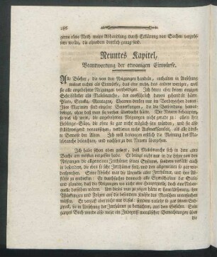 Neuntes Kapitel, Beantwortung der etwanigen Einwürfe.