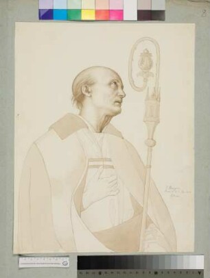 Hl. Ludwig von Toulouse nach Peruginos Madonna mit Kind und Heiligen der Pala die Decemviri