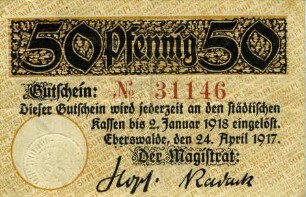 Eberswalde, Stadt: 50 Pfennig 1917