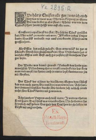 NVn hört jr Christen alle gar/ was ich euch || sing des nement war/