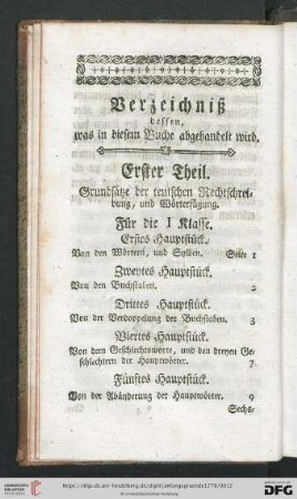 Verzeichniß