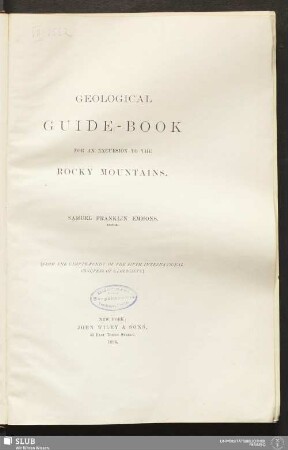 Geological Guide-Book for an excursion to the Rock Mountains