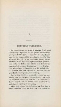 V. Bijzondere opmerkingen