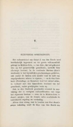 V. Bijzondere opmerkingen