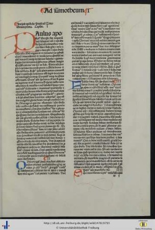 Epistola Pauli ad Timotheum prima